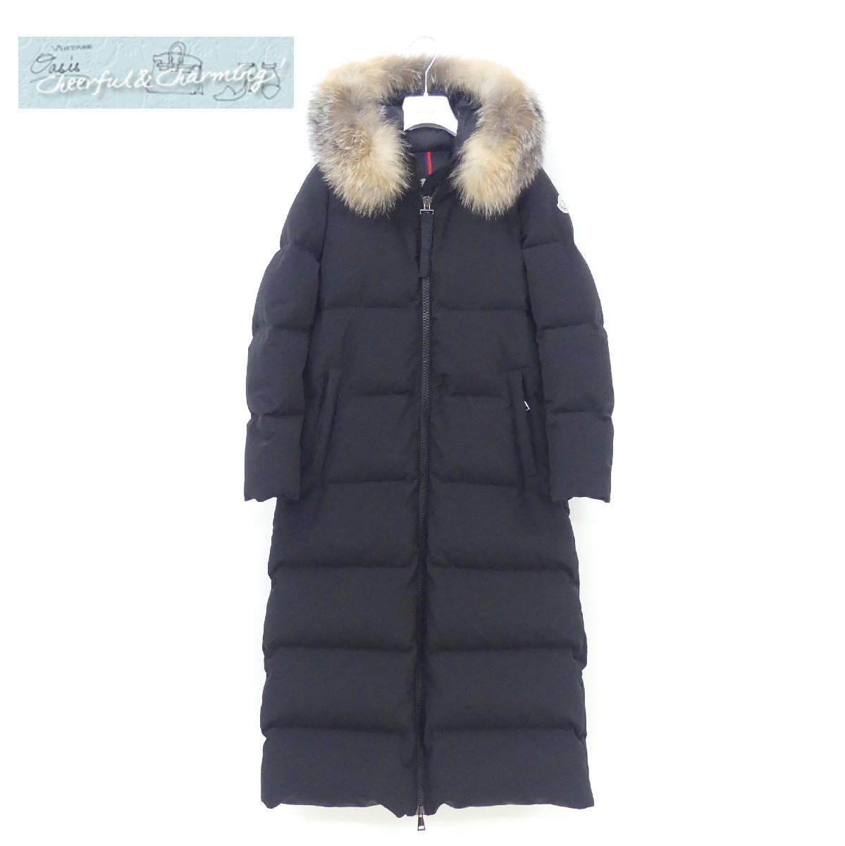 MONCLER ロングダウンコート BERNACHE 0 ブラック フード付 海外購入