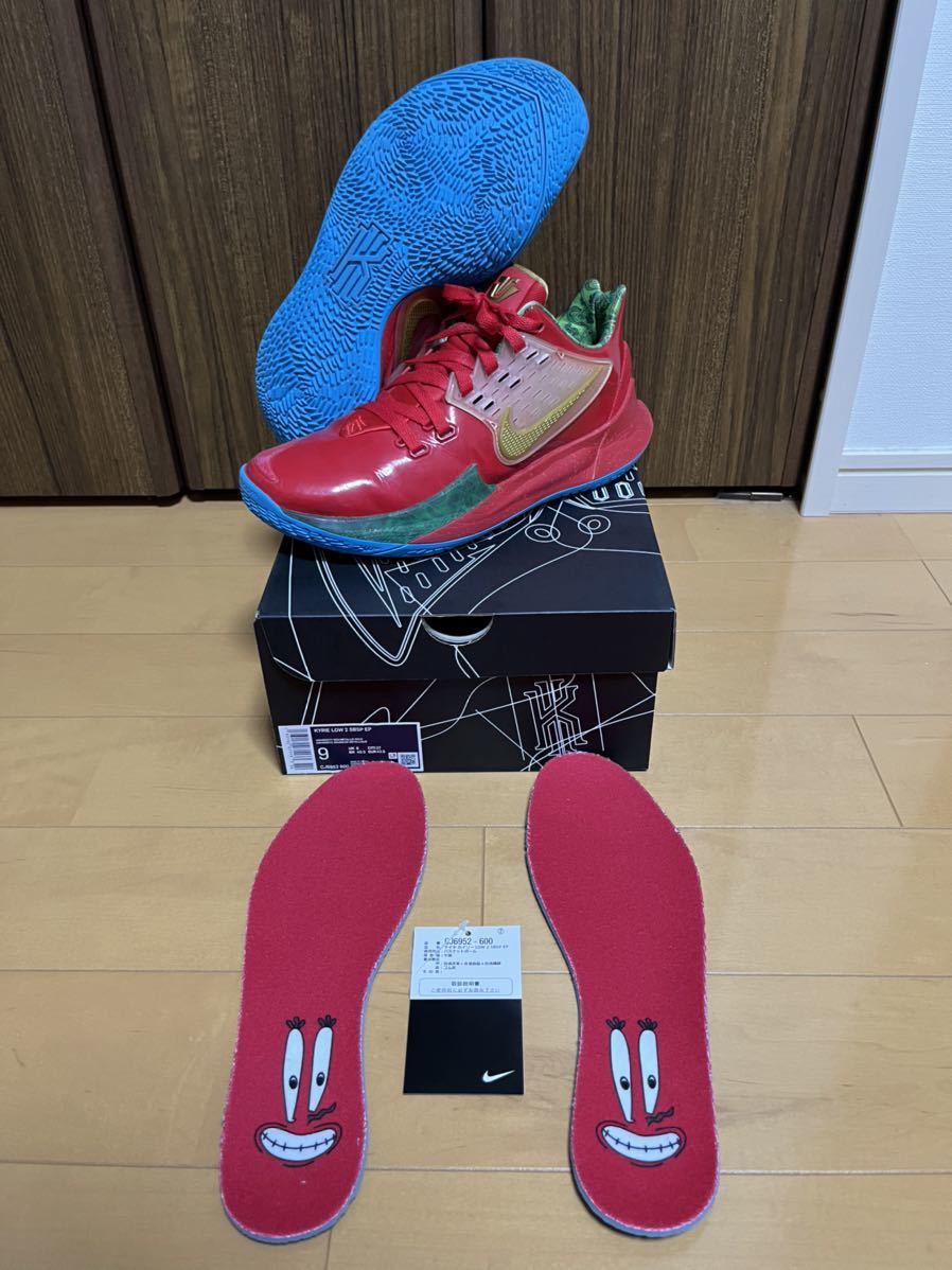 USED NIKE KYRIE LOW 2 SBSP EP MR. KRABS ナイキ カイリーロー2 ミスタークラブス スポンジボブ CJ6952-600 27㎝ US9_画像1