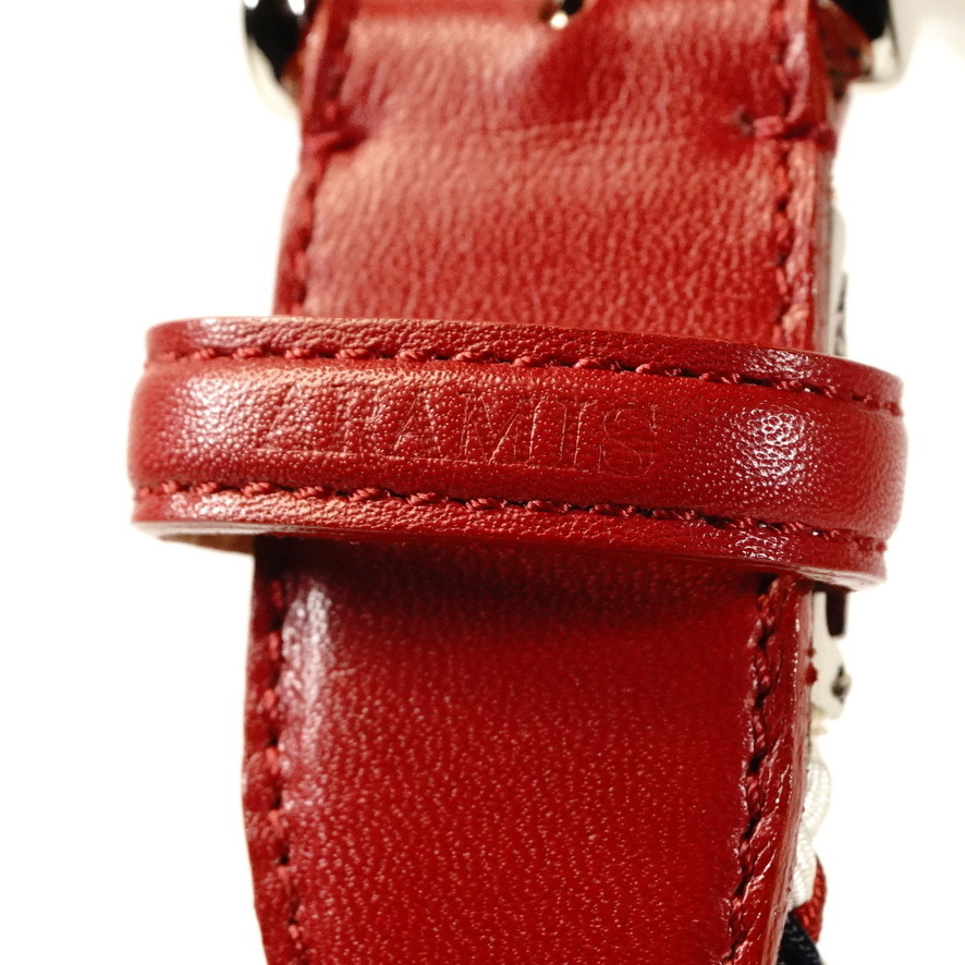  Италия производства ARAMIS Aramis сетка ремень вязаный красный чёрный белый Golf. ремень тоже оптимальный для мужчин и женщин модные аксессуары общая длина 109cm YKT