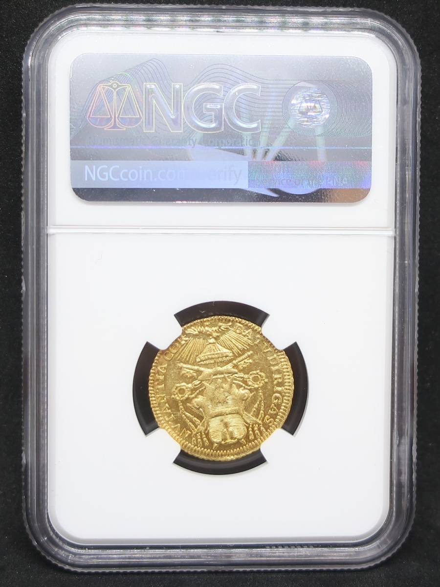 【☆最高鑑定☆】 1740 イタリア ゼッキーノ金貨 PAPAL STATES 教皇領 SEDE VACANTE 使徒座空位 MS64 NGC アンティークコイン インフレ対策の画像4