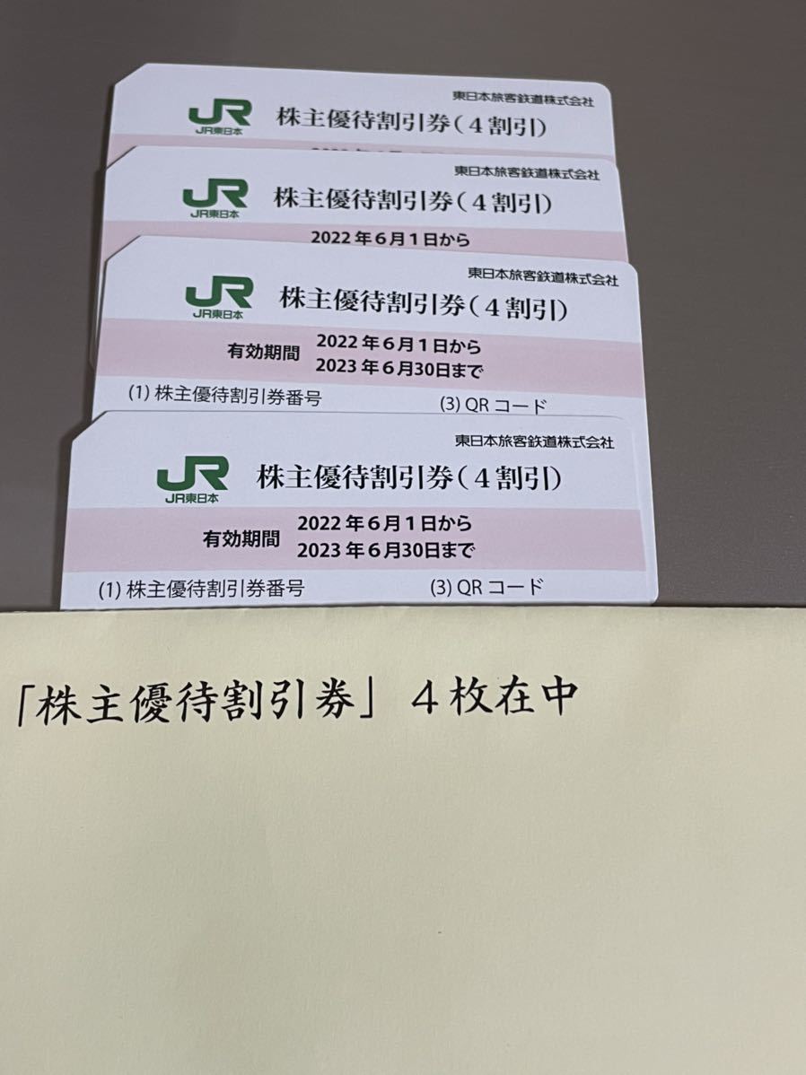 ＪＲ東日本　株主優待鉄道割引券　東日本旅客鉄道株式会社　4枚　株主優待_画像1