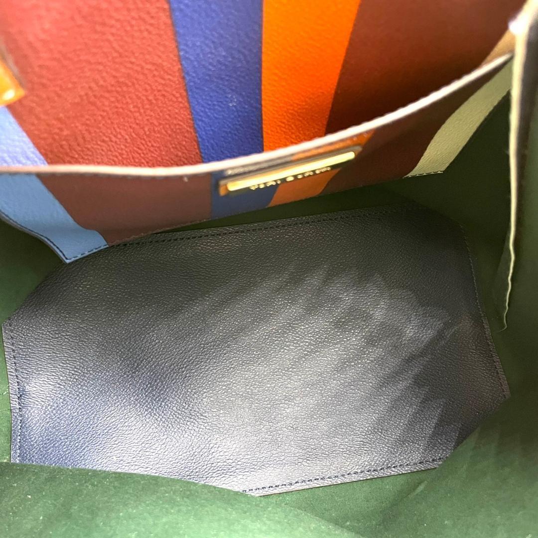 ストライプ デザイン/Striipe design |2210-51|美品|トリーバーチ 2WAYバッグ マルチカラー トリーバーチ ベルト オレンジXXSサイズ