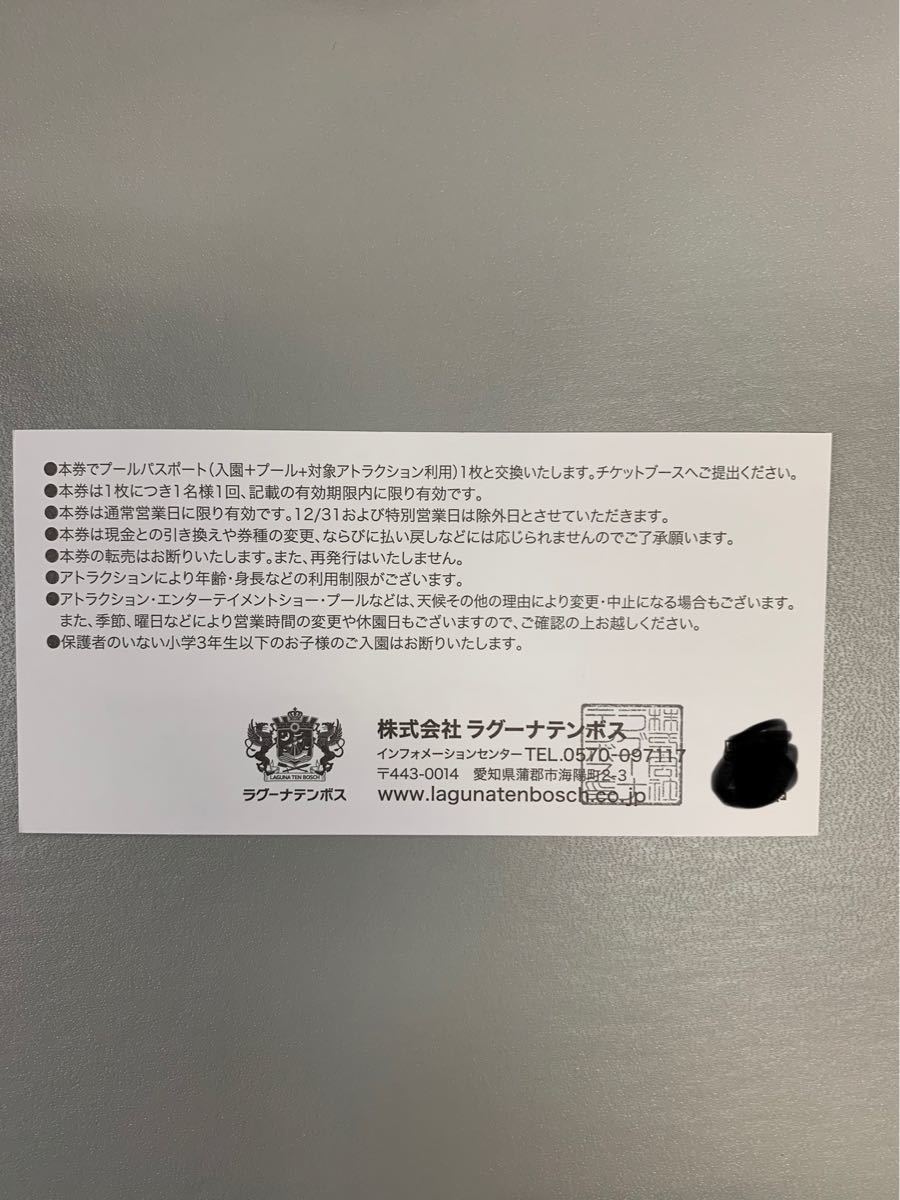 在庫1枚 ラグナシア 前売りプールパスポート引き換え券 ラグーナ