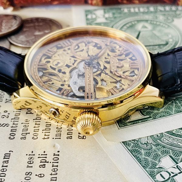 ★ロレックス★彫金 スケルトン 1940年代 Rolex 17石 手巻き 腕時計 アンティーク ビンテージ メンズ 高級 動作良好 豪華 スモセコの画像4