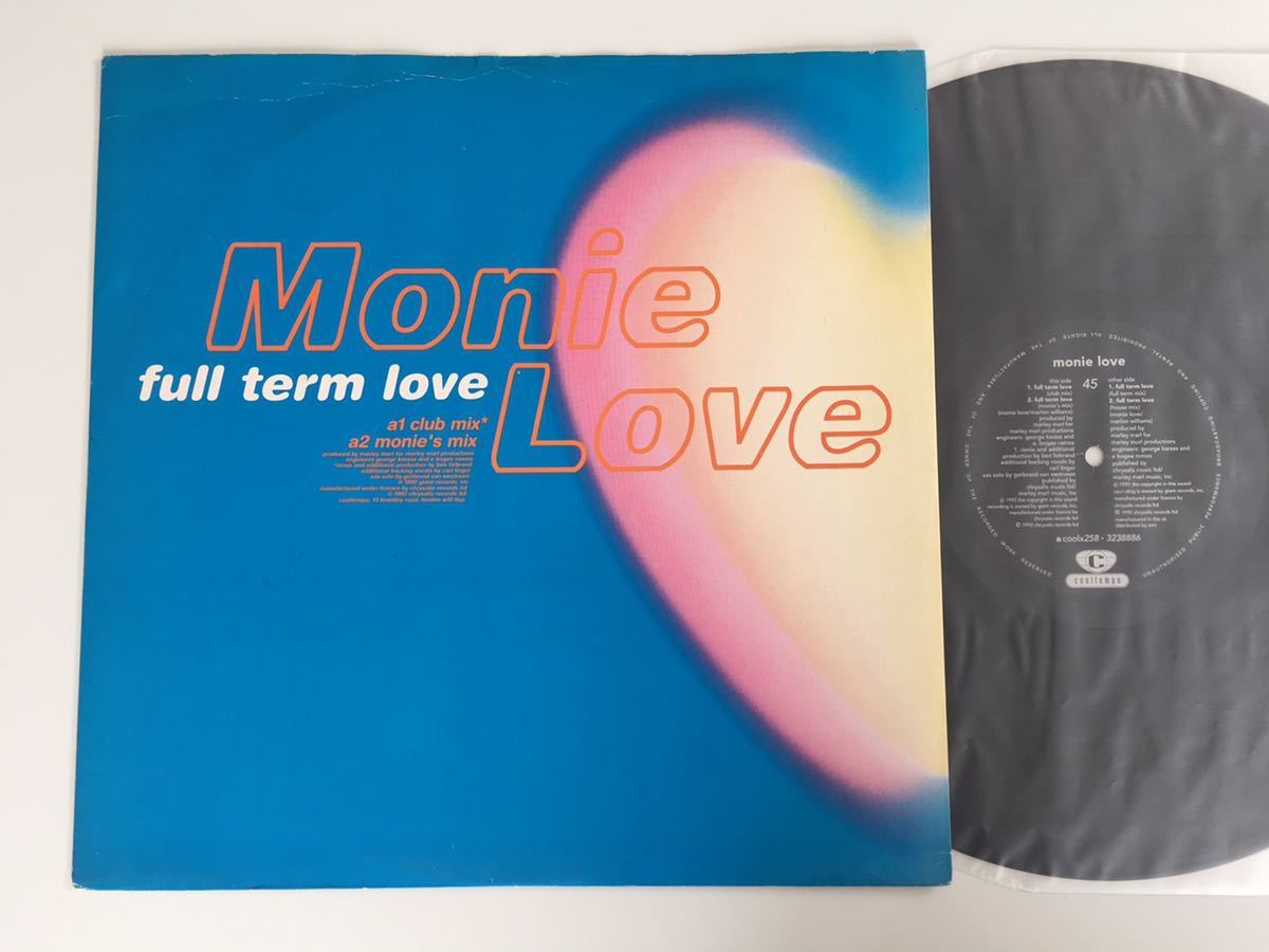 Monie Love / Full Term Love 4トラック12inch COOLTEMPO/CHRYSALIS UK COOLX258 92年シングル,Club Mix,Monie's Mix,Full Term Mix,House_画像1