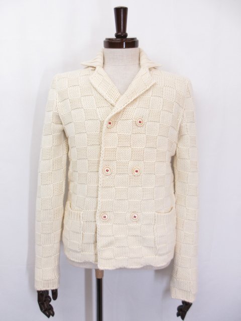 □未使用品 【グランサッソ GRAN SASSO】ウール ダブルボタン ニット