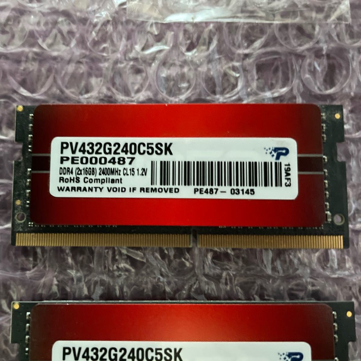 PATRIOT ノートパソコン用メモリ DDR4 SODIMM 2400MHz 1.2V 16GBx2枚