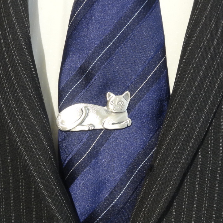  кошка кошка .. сиденье . симпатичный поверхность белый интересный omo белый Uni -k под старину булавка для галстука галстук булавка 