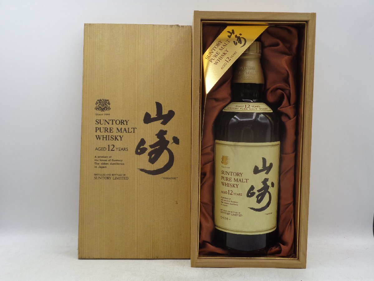 SUNTORY PURE MALT WHISKY サントリー ピュアモルト ウイスキー 山崎 12年 向獅子マーク 750ml 木箱入 未開封  X127539