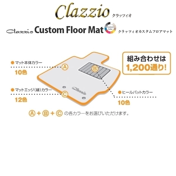 クラッツィオ カスタムフロアマット 3列フルセット エスティマハイブリッド アエラス AHR20W 8人乗り 3型 H24/5～H28/5 ETC1535X106_画像2