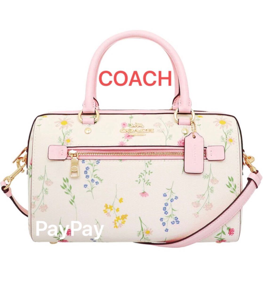 新品 コーチ COACH シグネチャー フラワー フローラル ローワンサッチェル 花柄 ミニボストン ショルダー 2way バッグ