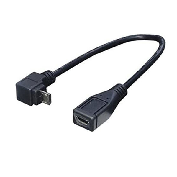 USB延長ケーブル L型 micro フル結線 (メス)→(オス)下L ケーブル(20cm)変換名人 USBMC-CA20DLF/2218/送料無料メール便 ポイント消化_画像1