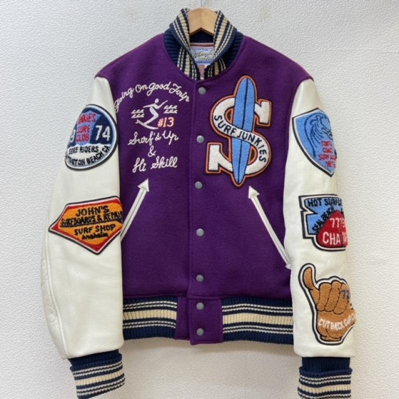 ホワイツビル surf junkies フルデコ 袖レザー スタジャン サーフ
