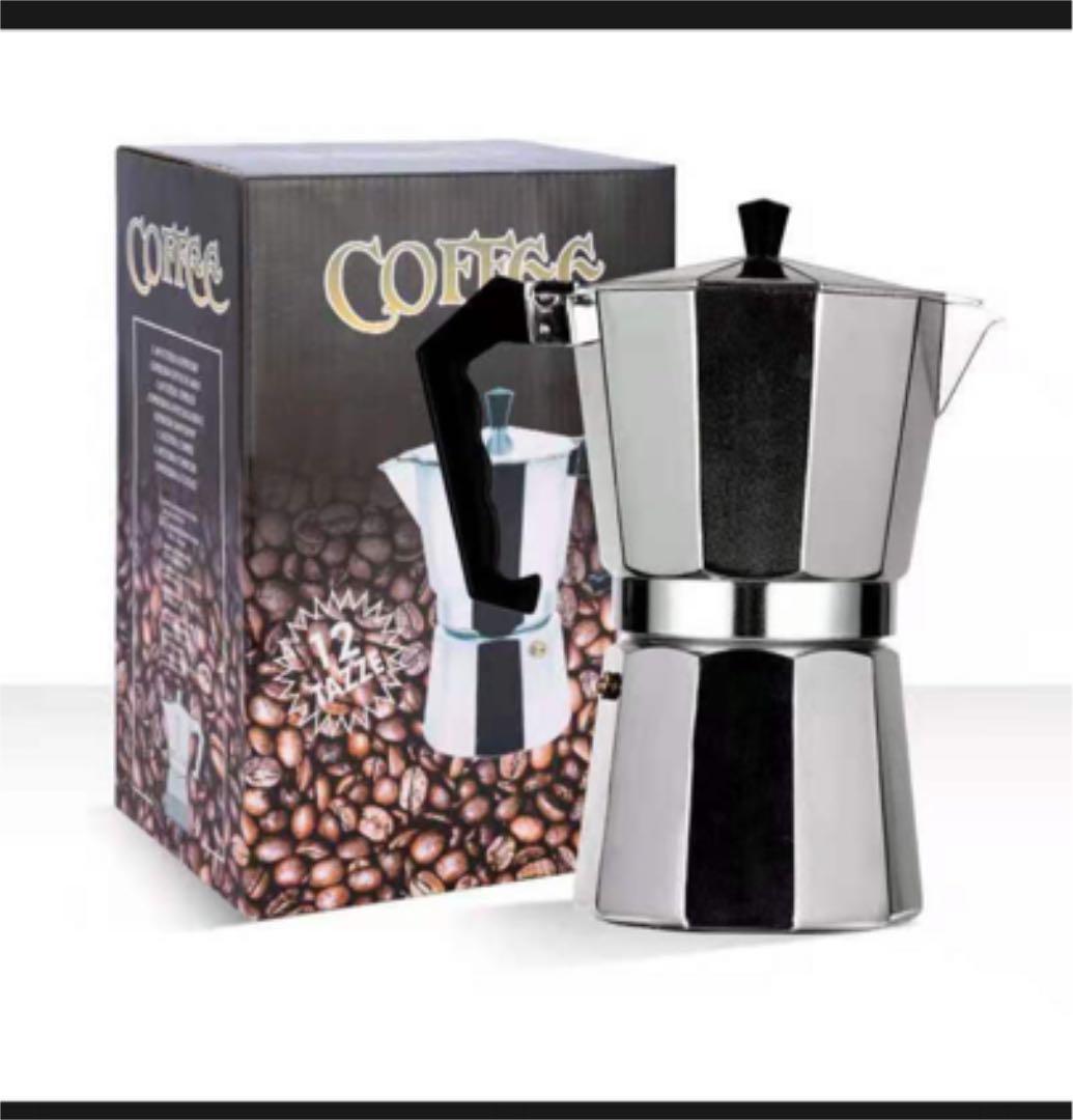 コーヒーメーカー エスプレッソコンロ アルミニウム パーコレーター コーヒー　モカ　直火式　100ml　１人分　２人分_画像1