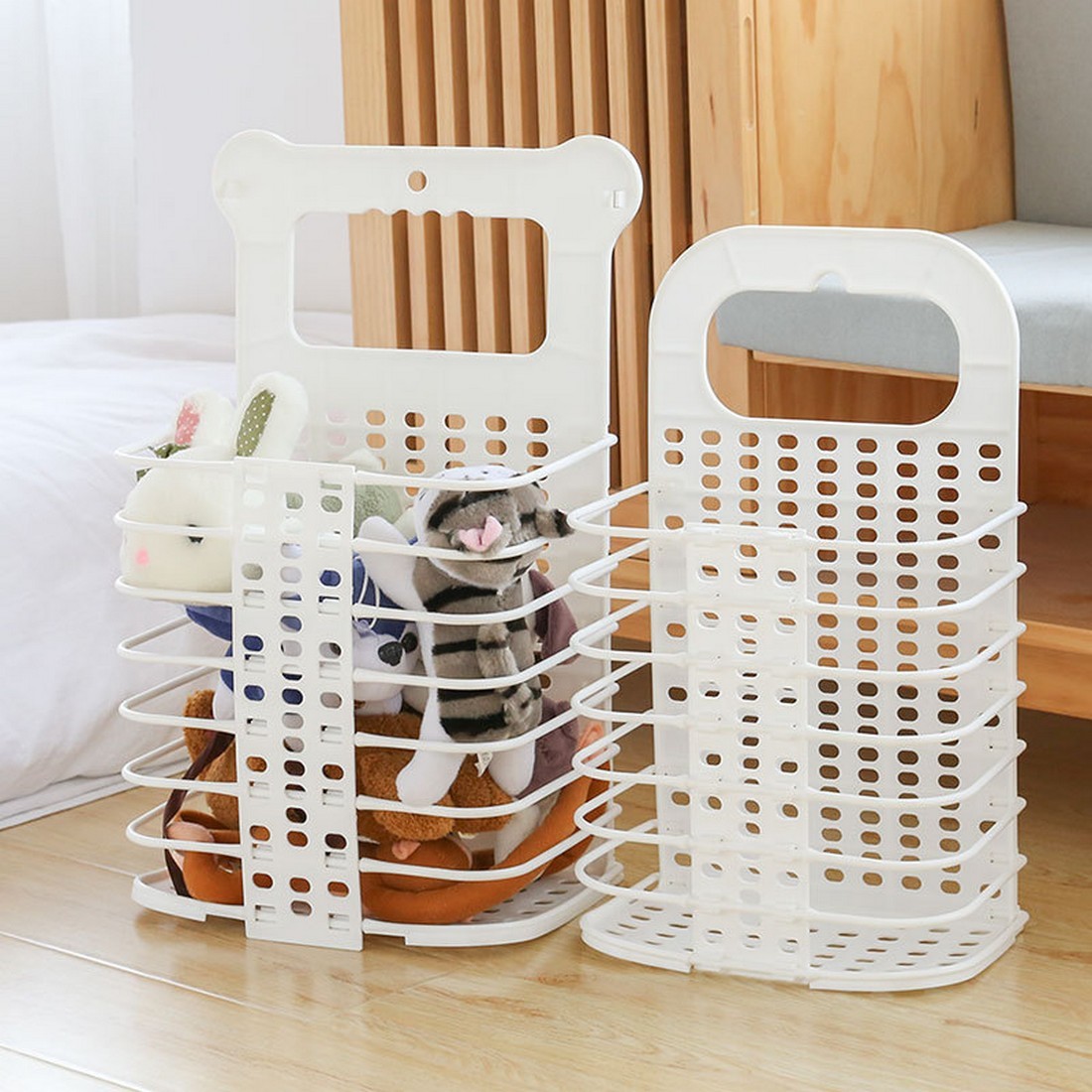  laundry basket folding type towel clothes storage basket bus room laundry room bus room gray 