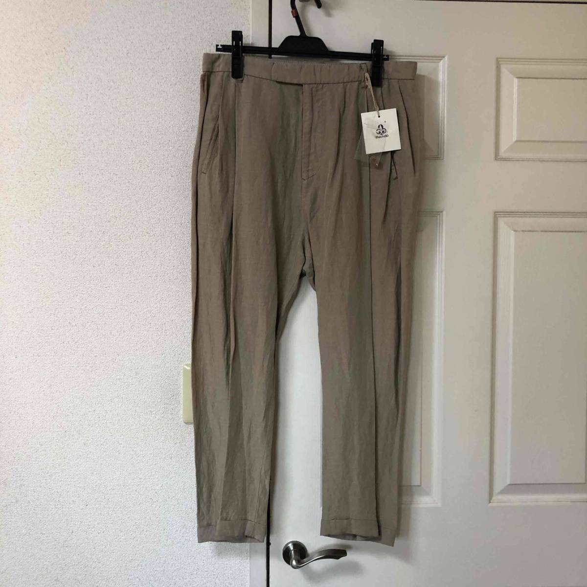 新品 未使用 サイズ3 mando Tencel Linen Sarrouel Pants Khaki マンド テンセル リネン サルエル パンツ カーキ_画像1