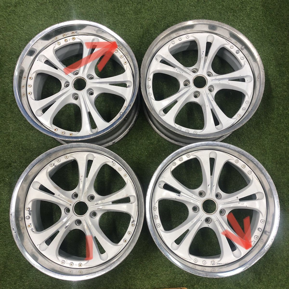 59120714】☆ジャンク品☆深リム Weds 19インチ 19×9.5 ET+40 / 19