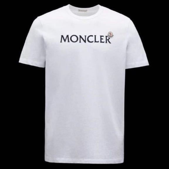 ★定価 53,900円★ 最新作 現行モデル MONCLER 半袖Tシャツ Ｓ ホワイト ワッペン ロゴ モンクレール 国内正規品 入手困難 完売モデルの画像1