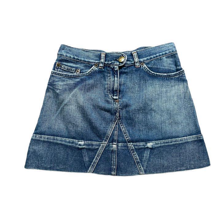 【関税込み】Chloe ブルー レースアップ デニム ミニスカート Chloe デニムミニスカート 38サイズ タグ付き