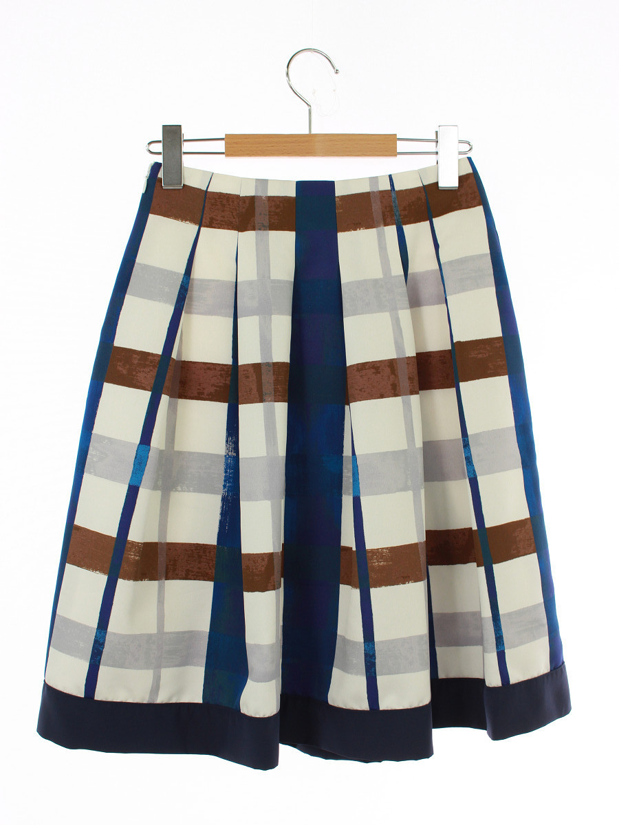 エムズグレイシー スカート Colorful Check Skirt 総柄 36_画像4