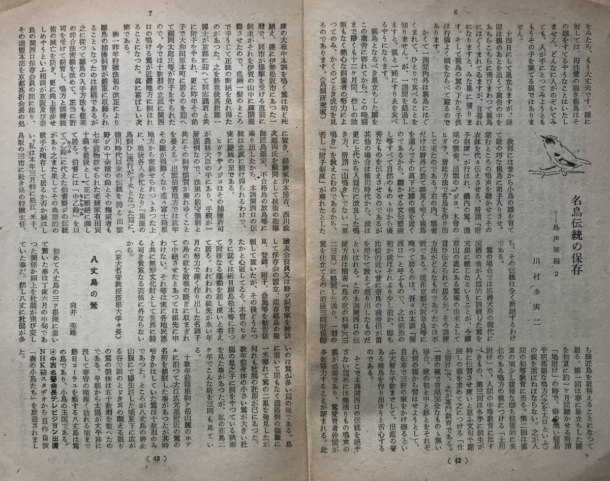 【希少】野鳥 昭和27年 3月号 1952年 日本野鳥の会 うぐいす特集 雑誌 鳥類 野鳥観察 バードウォッチング 1950年代 昭和レトロの画像5