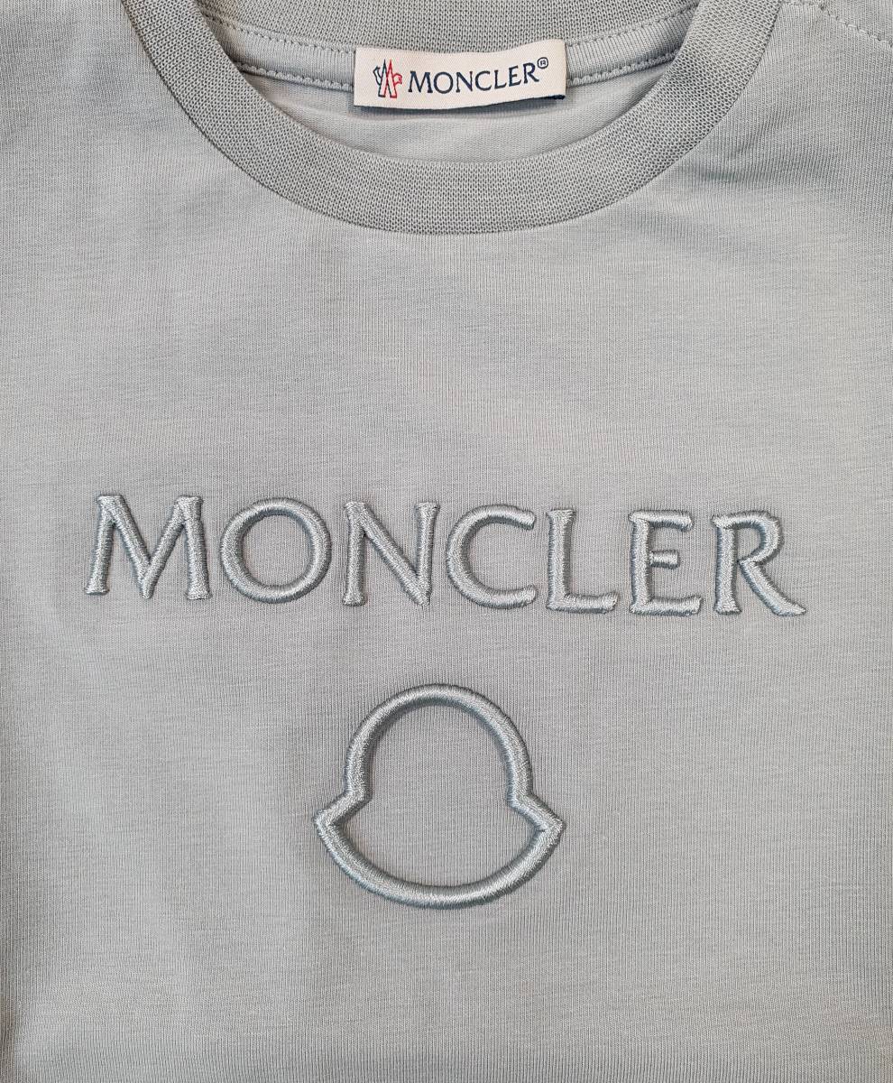 【新品・未使用】MONCLER baby kids ロゴ刺繍 Tシャツ　グレー　2A（90㎝）8C000128790N_画像2