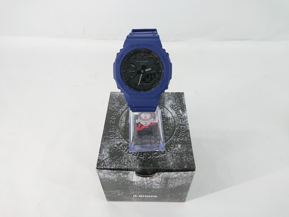 CASIO カシオ G-SHOCK GショックGA-2100 8角形 クオーツ メンズ 腕時計 GA-2100-2ADR ブラック×ブルー 未使用品 