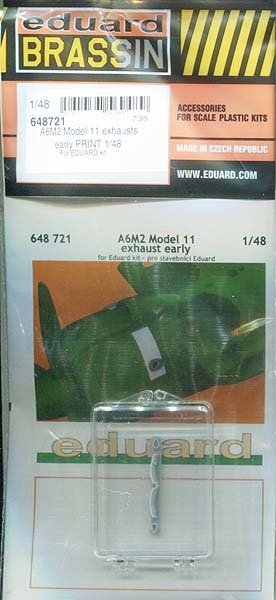 エデュアルド　ED648721　1/48 A6M2 零戦11型 初期型排気管 (エデュアルド用)_画像1