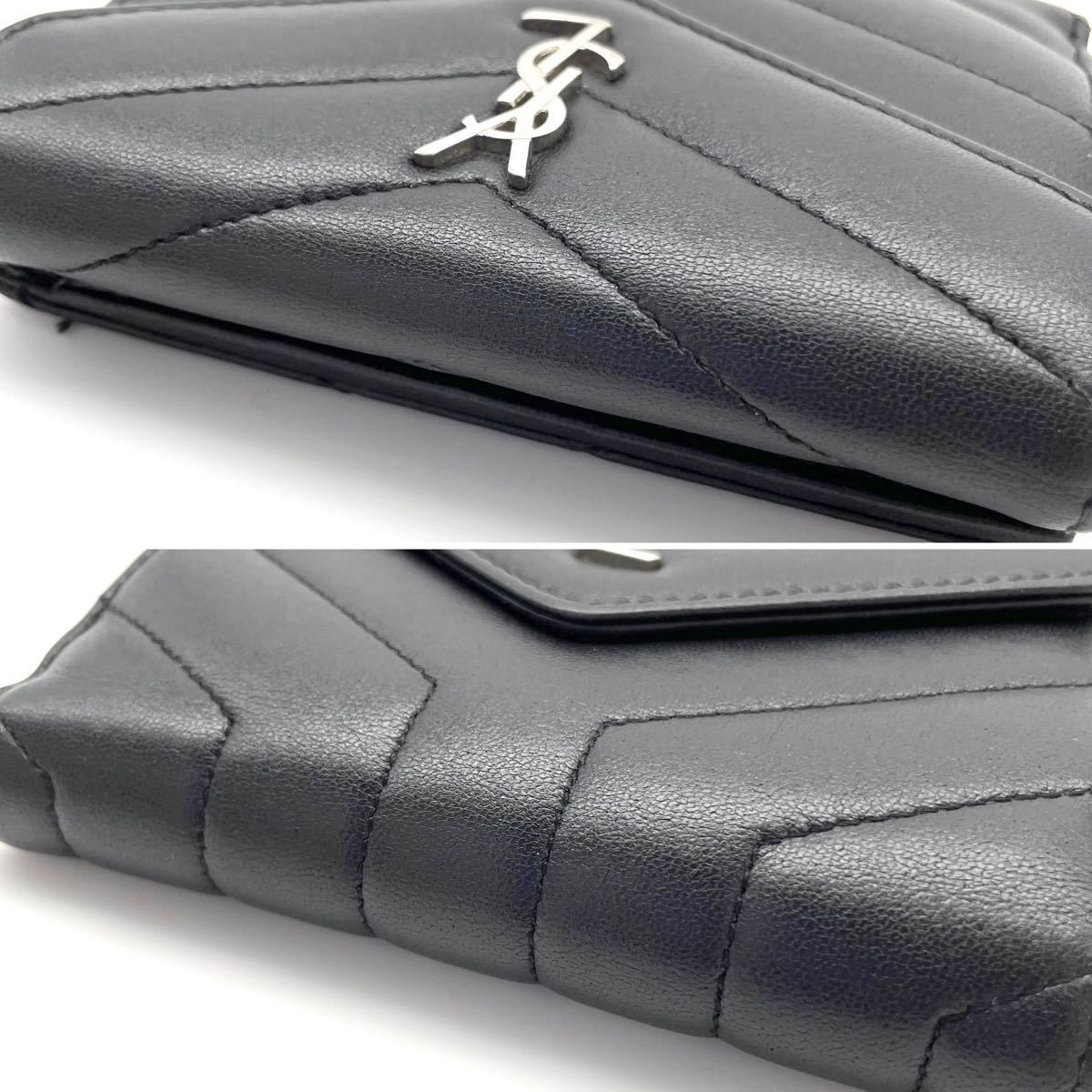 サンローラン 二つ折り財布 キルティング ラムスキン YSLロゴ サンローラン 二つ折り財布 キルティング ラムスキン YSLロゴ