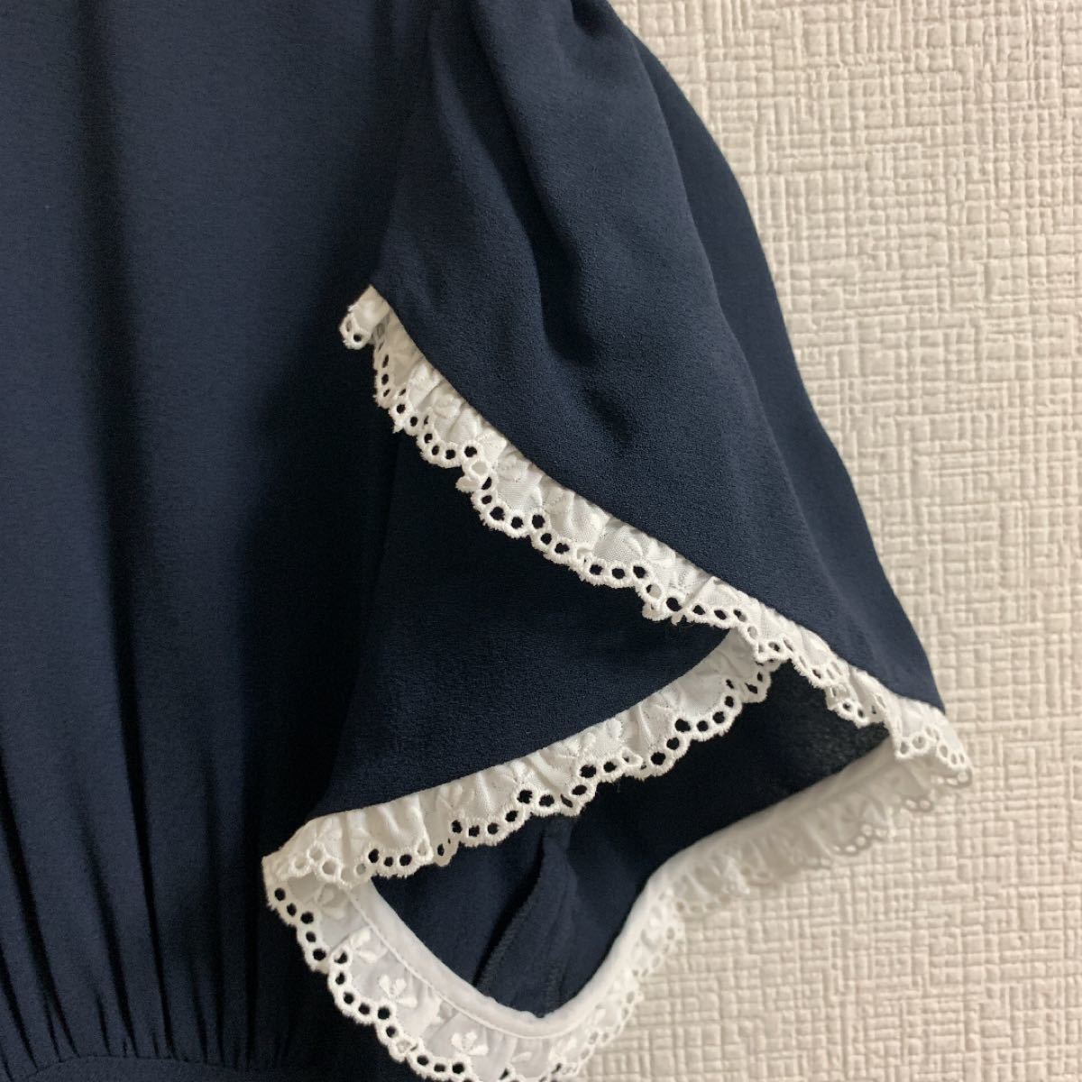 新品ミュウミュウmiu miuレースセクシー長袖シルクワンピース黒38