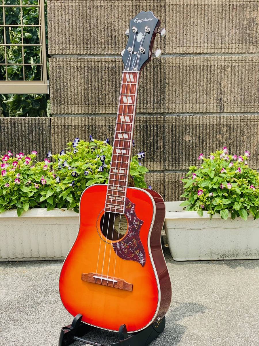 Epiphone エレクトリック・テナーウクレレ Hummingbird Faded Cherry