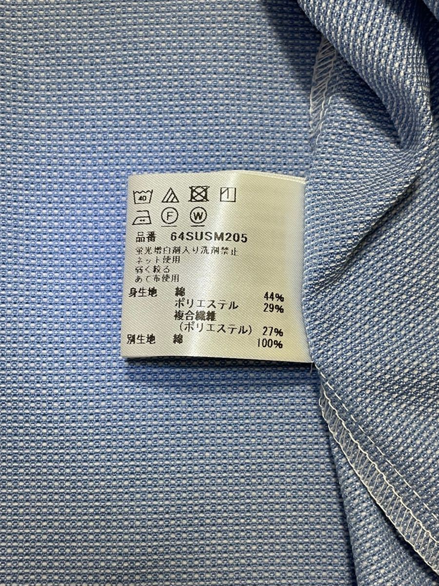 ORIHICA カラミ風ドビーボタンダウン 半袖スマートビジカジシャツ　Sサイズ【未使用品】