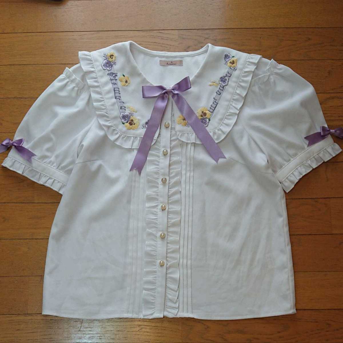 Pansy Floral Melody ブラウス アイボリー ピンク Amavel Pansy Floral Melody ブラウス アイボリー ピンク Amavel