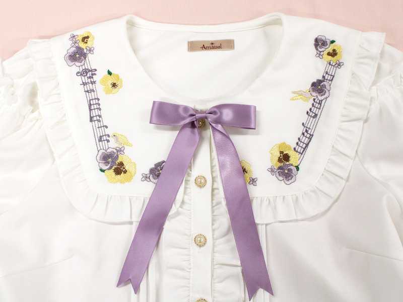 Pansy Floral Melody ブラウス アイボリー ピンク Amavel Pansy Floral Melody ブラウス アイボリー ピンク Amavel