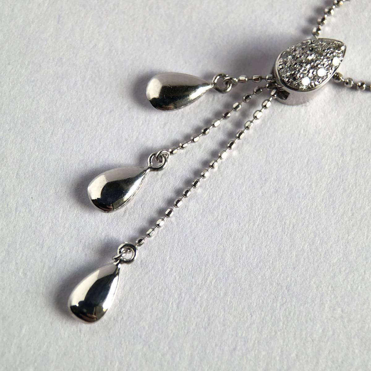 プラチナ ダイヤ ペンダント ネックレス 雫 Pt diamond pendant