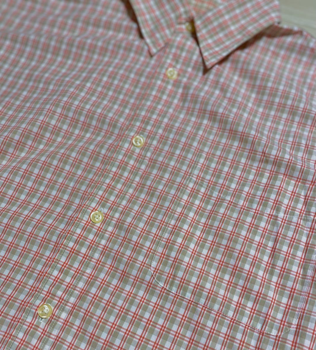オールドユニクロ『UNIQLO半袖チェックシャツ』旧タグ■Mサイズ■コットン綿レギュラーカラー赤レッド柄メンズファッション_画像3