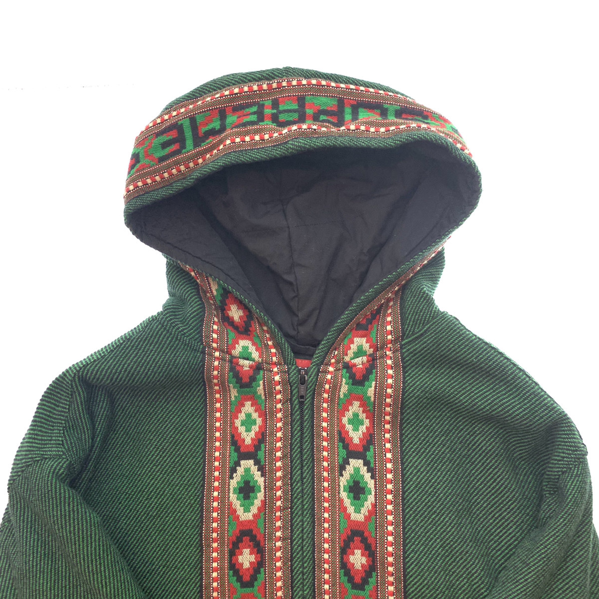 ●Supreme シュプリーム Woven Hooded Jacket ウーブン フーデッド ジャケット 民族デザイン フード ジップ ロゴ グリーン 緑 20SS 104_画像4