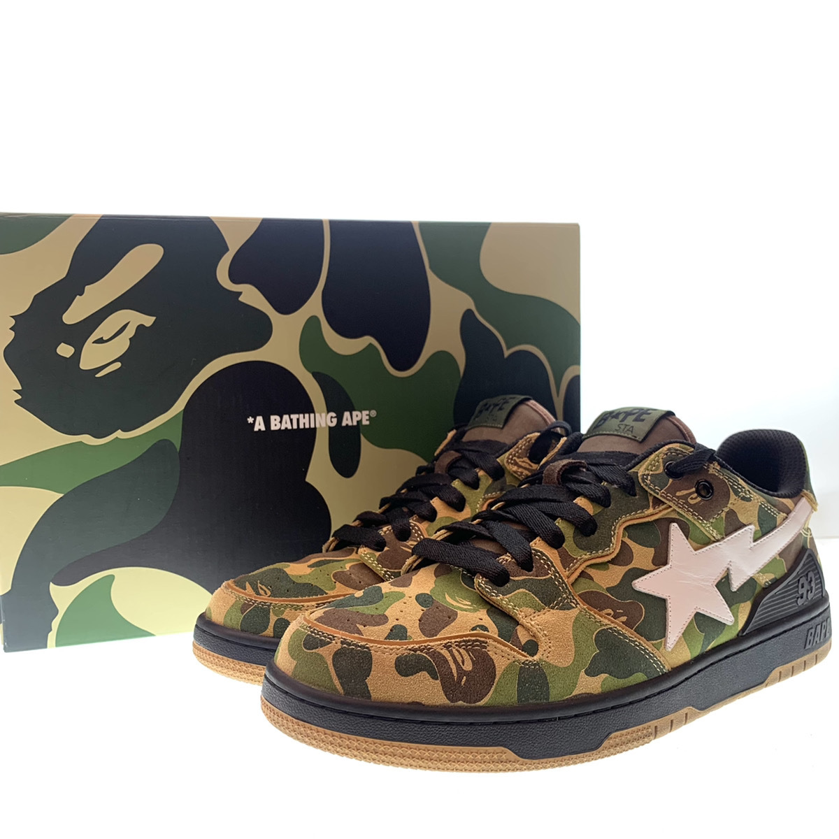 ● A BATHING APE BAPE アベイシングエイプ ベイプ SK8 STA ABC CAMO GREEN スケート スタ エービーシー カモ 迷彩 グリーン 緑 104