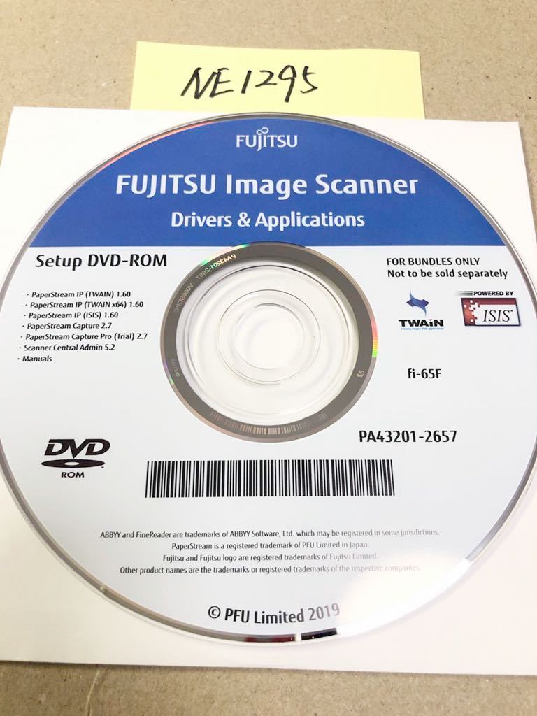 NE1295/ secondhand goods /FUJITSU Image Scanner Drivers &Applications / fi-65F /Setup DVD-ROM