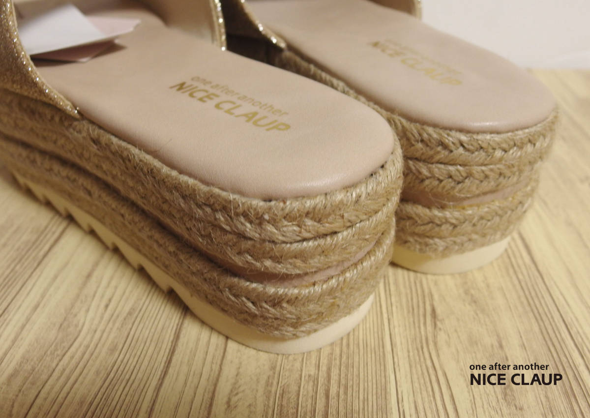 ##[ new goods * unused goods ]one after another NICE CLAUP - Nice Claup Gold thickness bottom sandals ##