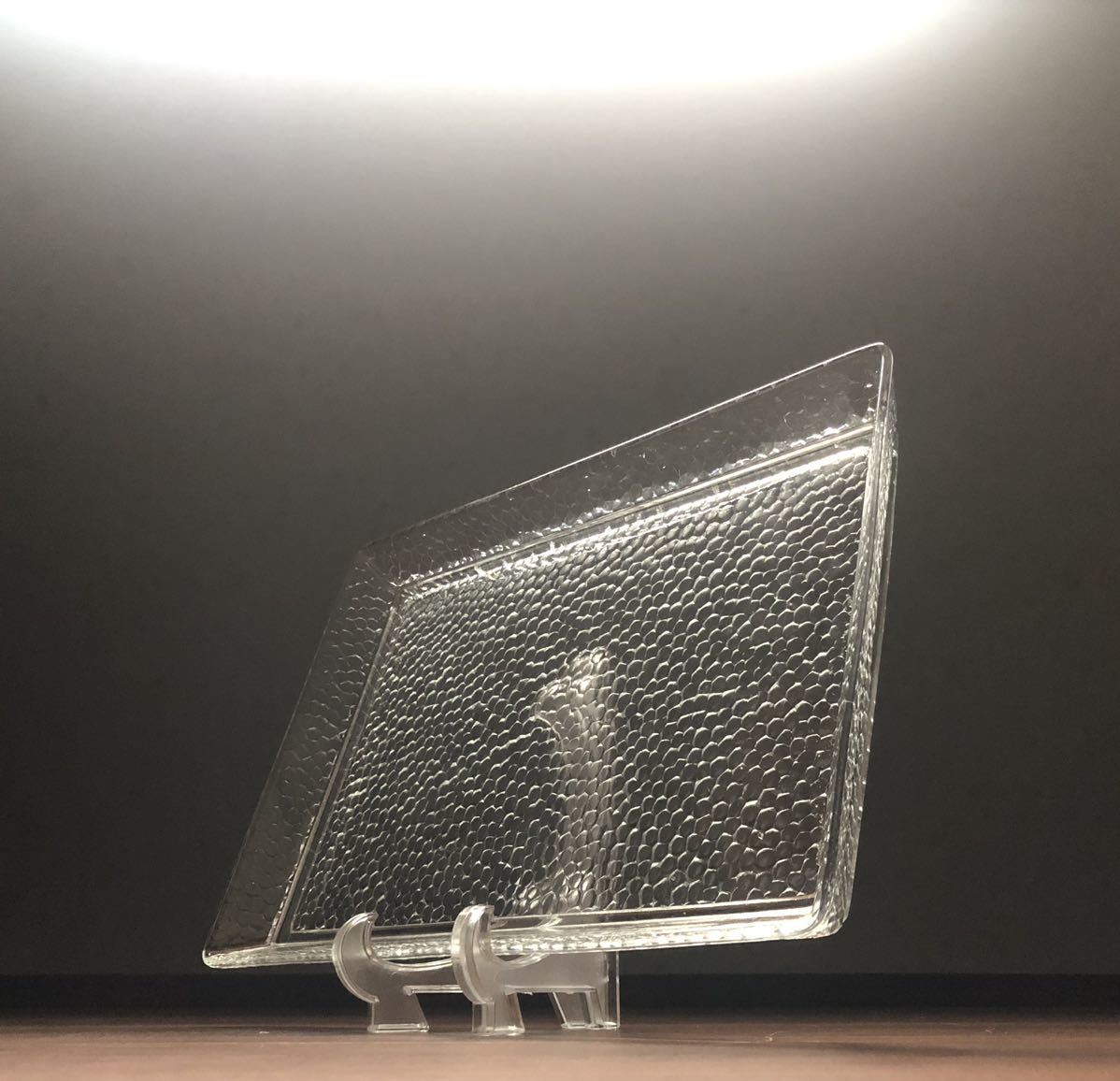Baccarat バカラ/※19世紀 刻印有 鱗 ウロコトレー 1.6kg-