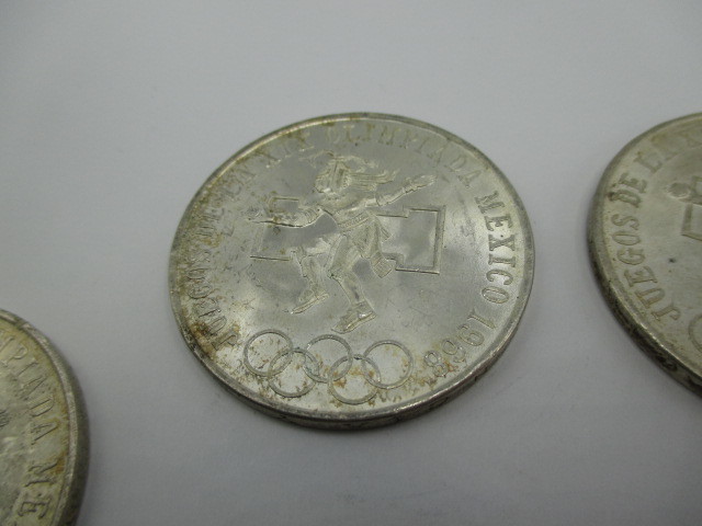 1円 1968年 メキシコ オリンピック記念 25ペソ銀貨 7枚セット コイン 