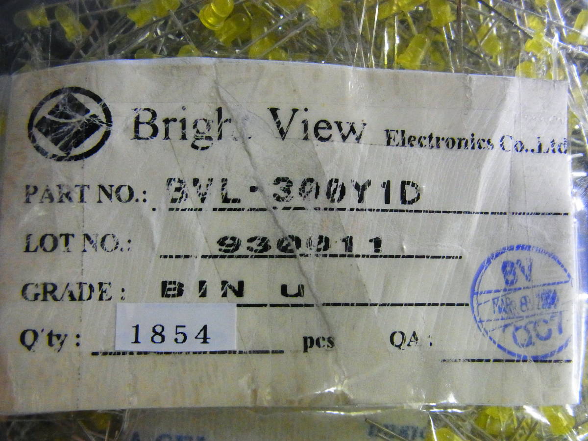 BrightView 3Φ砲弾型黄色LED　BVL-300Y1D 500個-[BOX131/1854個]_画像2