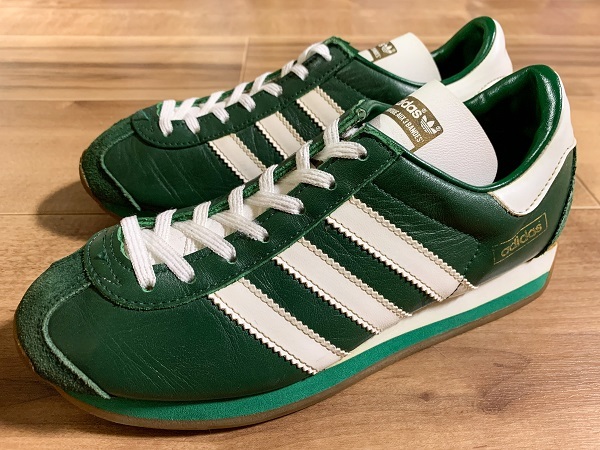 美品 ビンテージ レア ADIDAS アディダス COUNTRY カントリー 緑 1998年日本製 22.5cm US4.5 日本企画 オールド オリジナル フランス