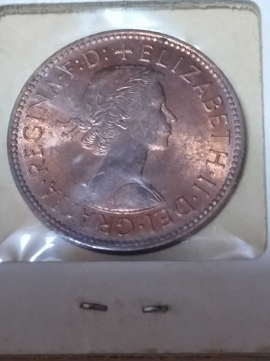 イギリス　ハーフペニー　銅貨　1964年_画像2