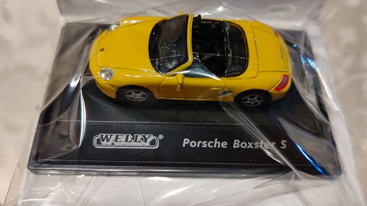 I　1/87 WELLY　オープンカー コレクション EURO DIE CAST Porsche Boxster S 黄色 内袋未開封 箱入り_画像5
