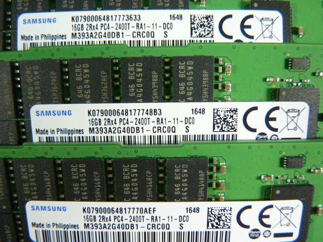 1MAJ // 16GB 12枚セット 計192GB DDR4 19200 PC4-2400T-RA1 Registered RDIMM 2Rx4 M393A2G40DB1-CRC0Q // SGI CMN1110-819U-7 取外_画像4