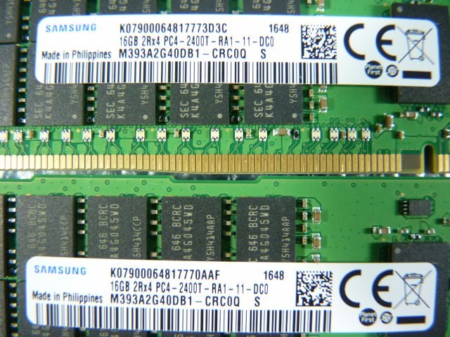 1MAK // 16GB 8枚セット 計128GB DDR4 19200 PC4-2400T-RA1 Registered RDIMM 2Rx4 M393A2G40DB1-CRC0Q // SGI CMN1110-819U-7 取外_画像3