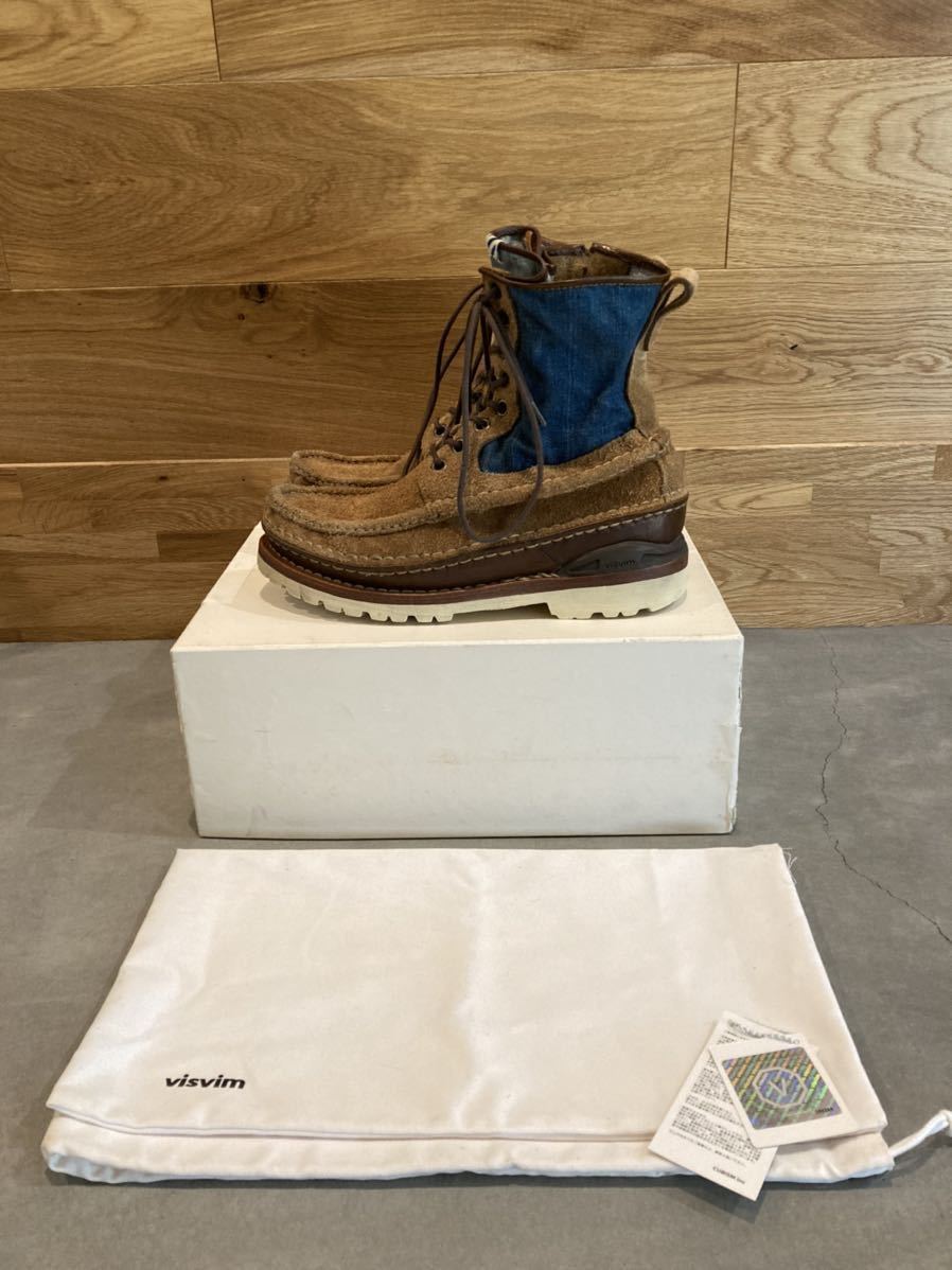 希少 2011年visvim SPOT GRIZZLY BOOTS MID-FOLK LT.BROWN/INDIGO M9