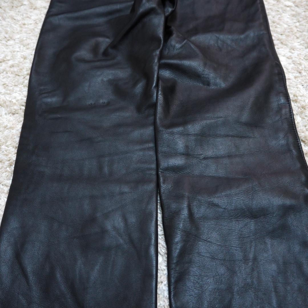 工場直送 アメリカ製 レザーパンツ 本革 Schott ショット W30 黒